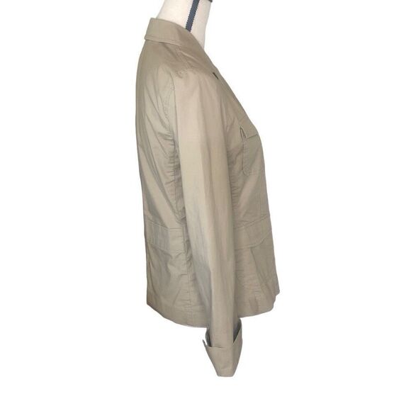 Talbots Cotton Safari Style Normcore, Beigecore Lt. Academia Blazer Size 8 NWOT - Picture 2 of 13